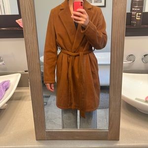 Long brown pea coat